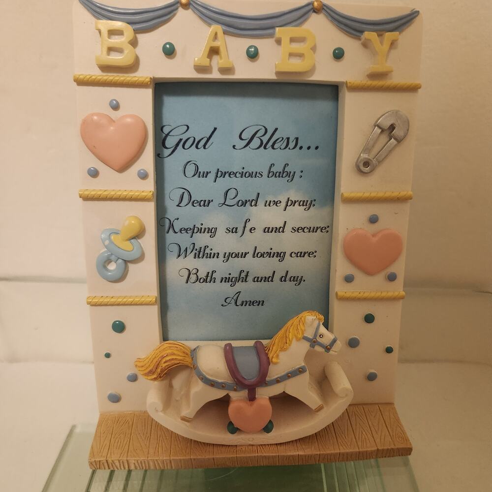 Vintage Ceramic Nursery Picture Frame 4x3